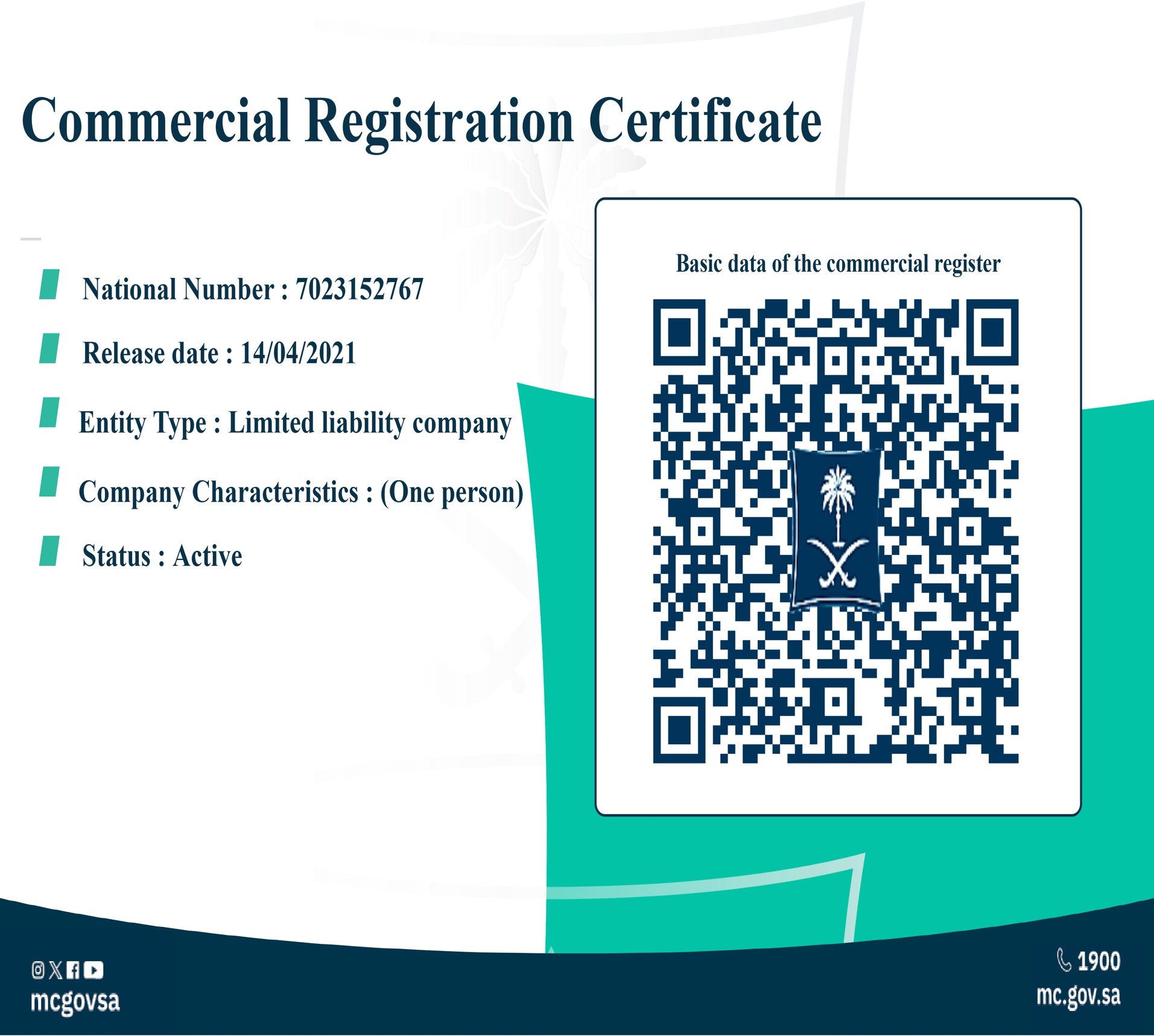 Commercial Registration (CR)